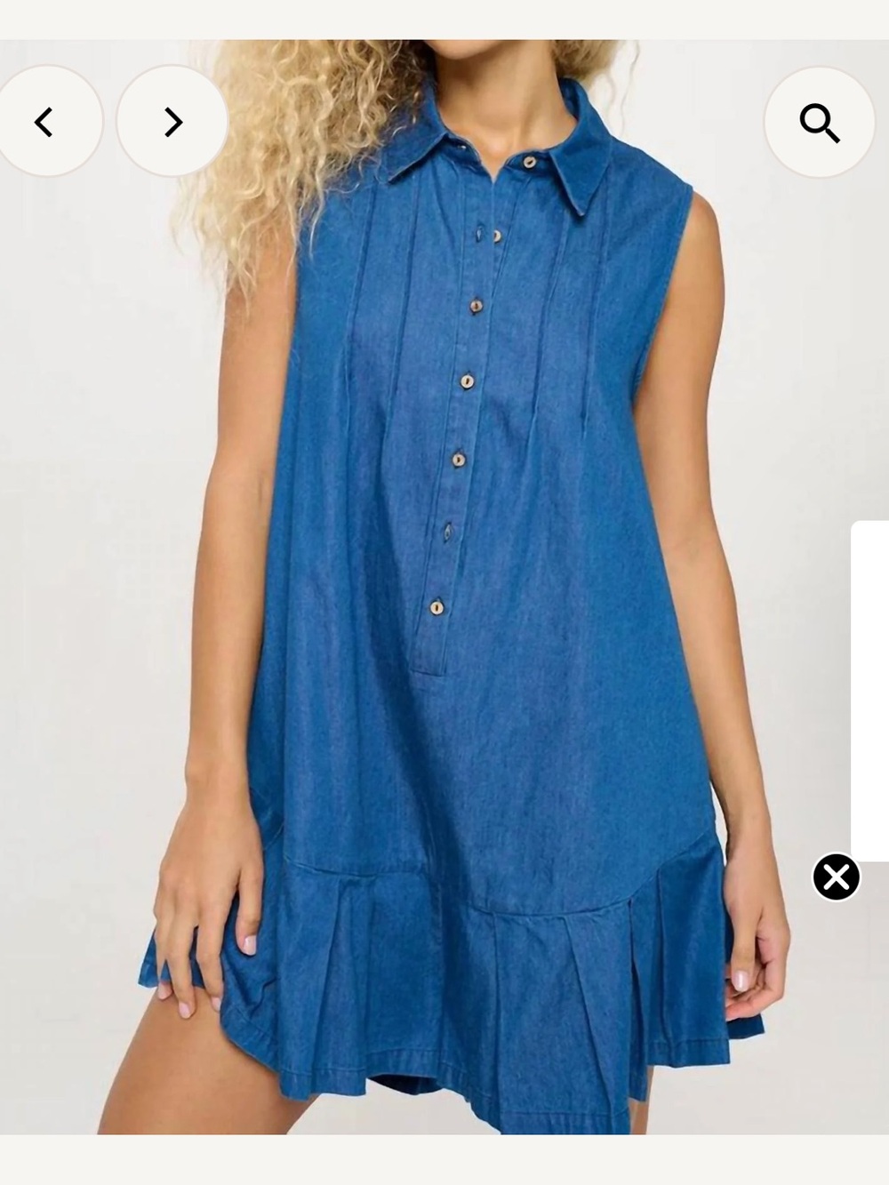 Sleeveless Chambray Shirt Dress / romper 
Meet me in Santorini NWT